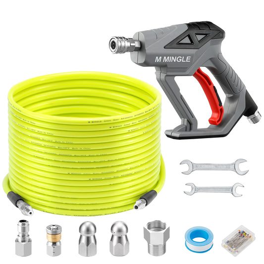 M MINGLE Sewer Jetter Kit for Pressure Washer 100 FT - Image 1