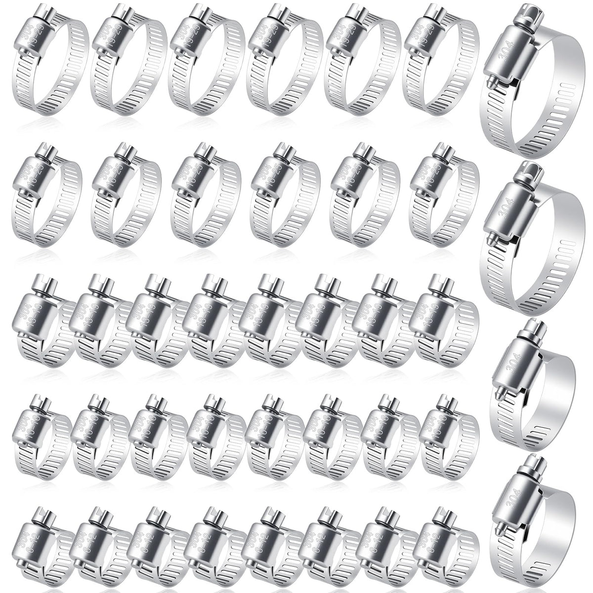 Selizo 40Pcs Hose Clamp Including 7 Sizes Adjustable Pipe | Hand Tools - Image 1