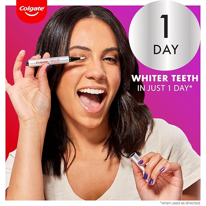 Colgate Optic White Express Teeth Whitening Pen with 35 Treatments, Enamel Safe, Designed for No Tooth Sensitivity, 0.08 oz (Pack of 2)