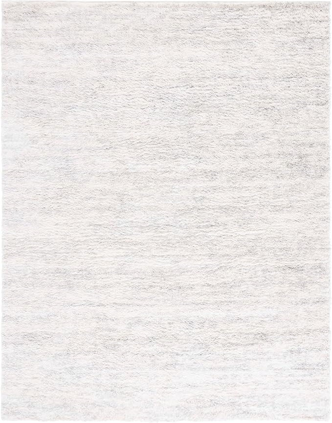SAFAVIEH Berber Shag Collection X-Large Area Rug - 11' x 15', Ivory & Light Grey, Non-Shedding & Easy Care, 1.2-inch Thick Ideal for High Traffic Areas in Living Room, Bedroom (BER563F)