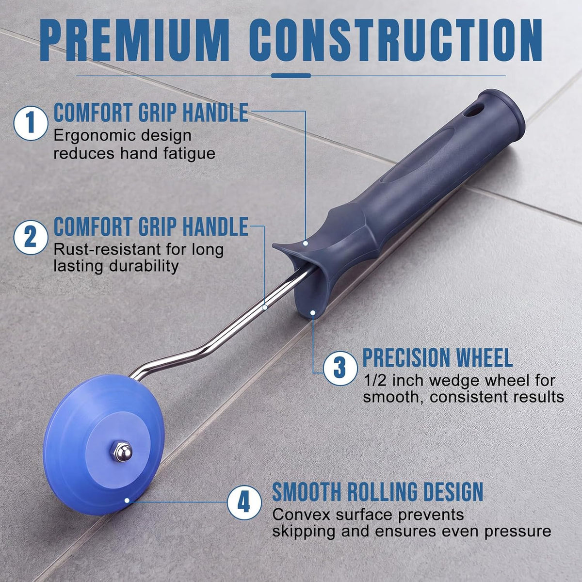 2-Piece 1/2-Inch Wedge Roller Set for Grout Line Touch-Ups