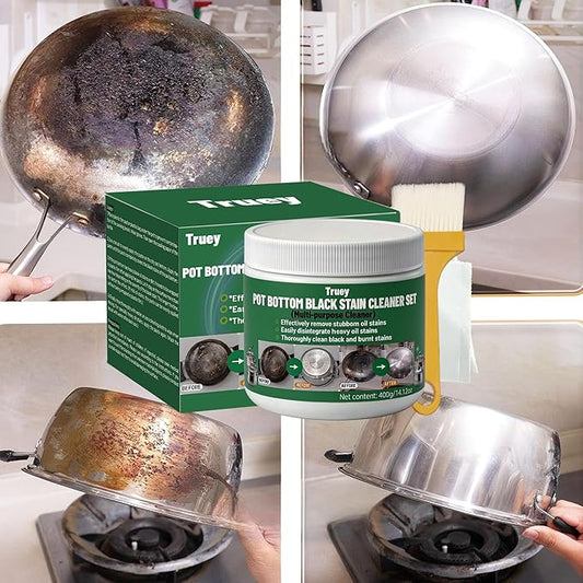 Pot Bottom Black Stain Cleaner Set, Stainless Steel Cleaning & Polishing, Powerful Kitchenware Cleaner, Cooktop Pot Cleaner