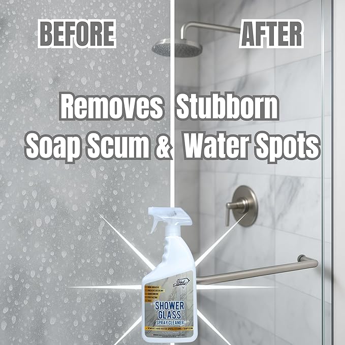 Black Diamond Stoneworks Shower Glass Cleaner Spray & Soap Scum Remover – 2 Quart Bundle – Dissolves Hard Water Stains, Limescale & Soap Buildup – Safe for Natural Stone Showers