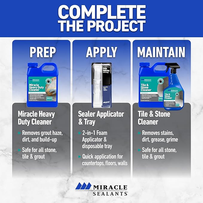 Miracle Sealants Tile & Stone Cleaner for Natural Stone, Tile & Grout, pH Neutral, 32 oz, 6 Pack