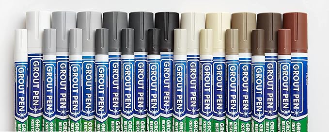 Grout Pen White Tile Grout Paint Marker Replacement Tips: 5 Pack of Wide Tip 15mm Large - Waterproof Grout Paint Pen, Grout Colorant and Sealer Pen to Renew and Refresh Tile Grout
