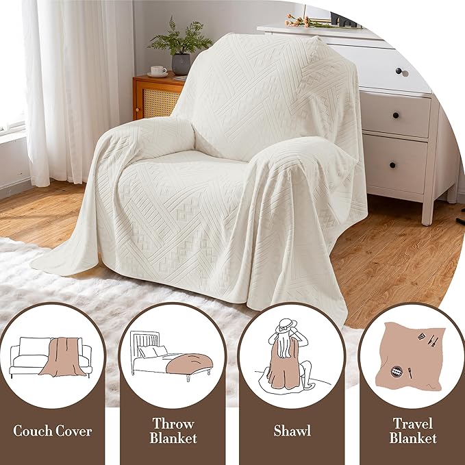 Waterproof Recliner Chair Covers, Anti-Slip Reclining Chair Covers, Pet-Friendly, Washable, Durable and Breathable Couch Covers – Reversible Design for Sofa Protection (71x71in/Beige)