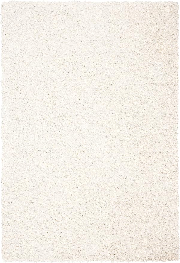 SAFAVIEH August Shag Collection Area Rug - 5'3" x 7'6", Ivory, Solid Design, Non-Shedding & Easy Care, 1.5-inch Thick Ideal for High Traffic Areas in Living Room, Bedroom (AUG200C)
