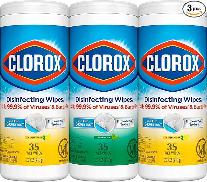 Clorox® Disinfecting Wipes, 35 Wipes Per Tub, Pack Of 3 Tubs