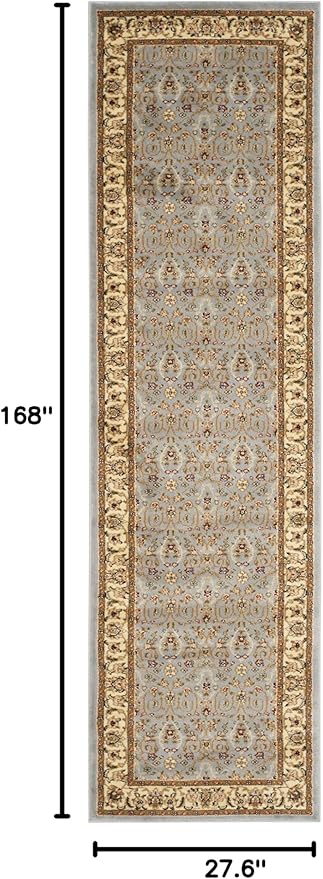 SAFAVIEH Lyndhurst Collection Runner Rug - 2'3" x 14', Light Blue & Ivory, Traditional Oriental Design, Non-Shedding & Easy Care, Ideal for High Traffic Areas in Living Room, Bedroom (LNH312B)