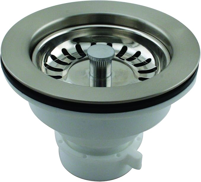 Westbrass Push-Pull Style Large Kitchen Sink Basket Strainer, Polished Chrome, D2143P-26