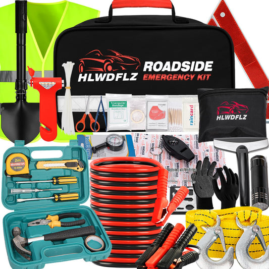 Emergency Car Kit with Jumper Cables & Snow Shovel, Winter - Image 1