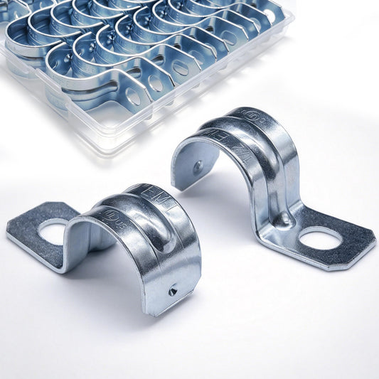 1/2 Inch One Hole EMT Conduit Clamp, Pipe Strap U Bracket 30 Pack - Image 1