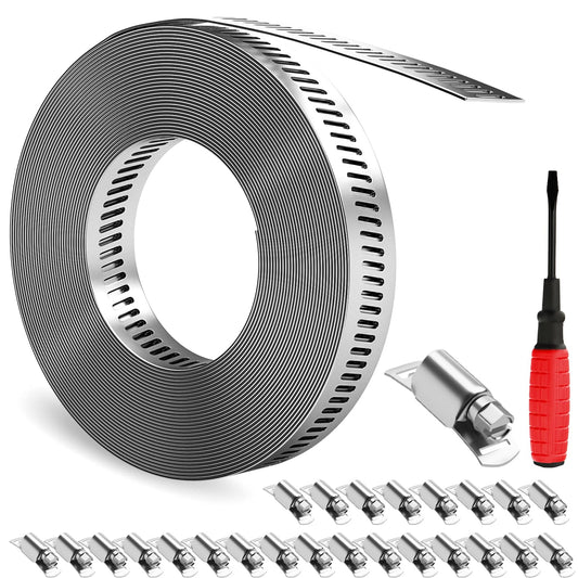 GASHER 49FT 304 Stainless Steel Hose Clamps DIY Kit - Image 1