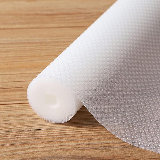 FLPMIX Shelf Liners for Kitchen Cabinets: Clear Waterproof Under Sink Mat 19" x 300" - Translucent Non-Adhesive Large Drawer Liner for Pantry Shelves Cupboard