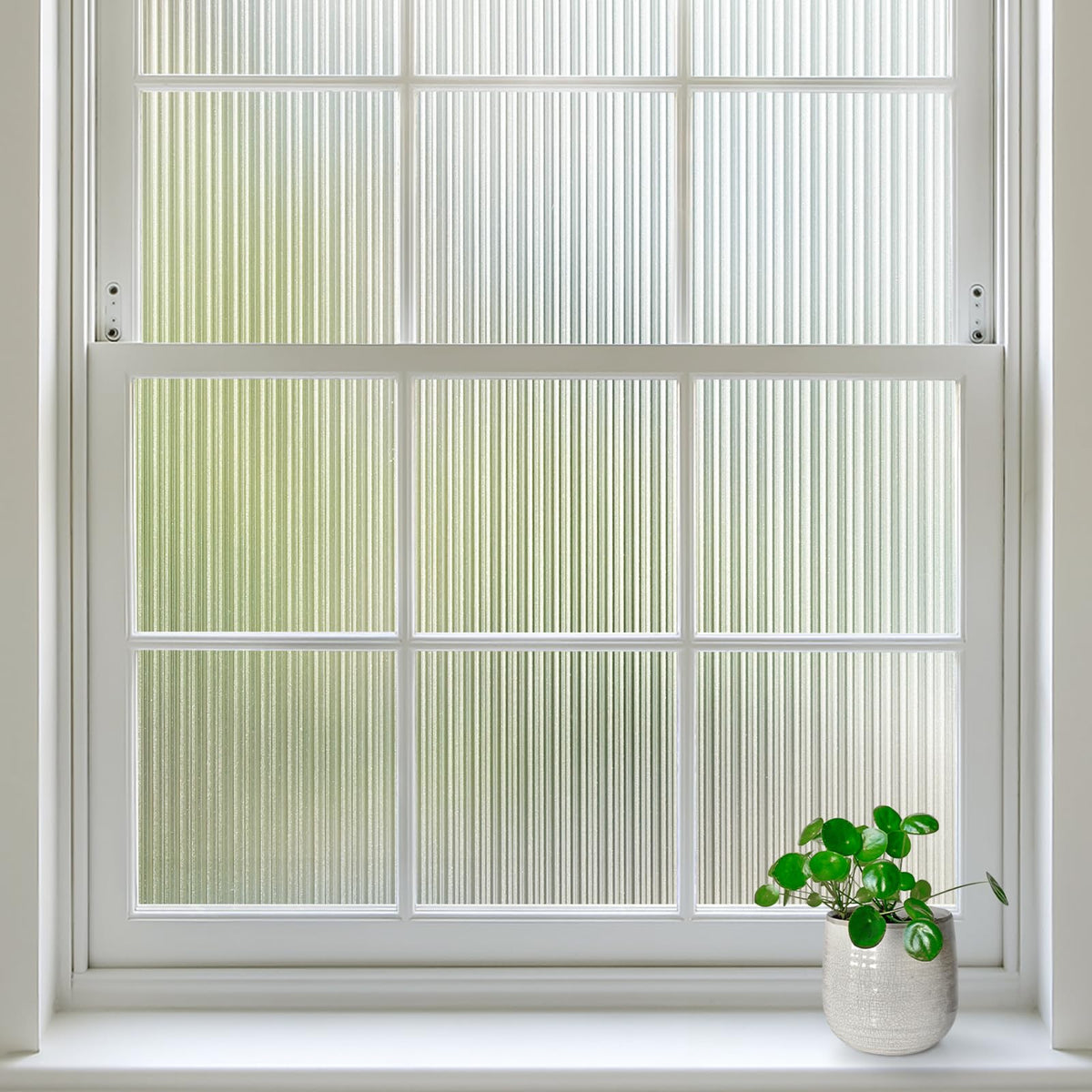 rabbitgoo Reeded Glass Window Privacy Film, Static Cling - Image 1