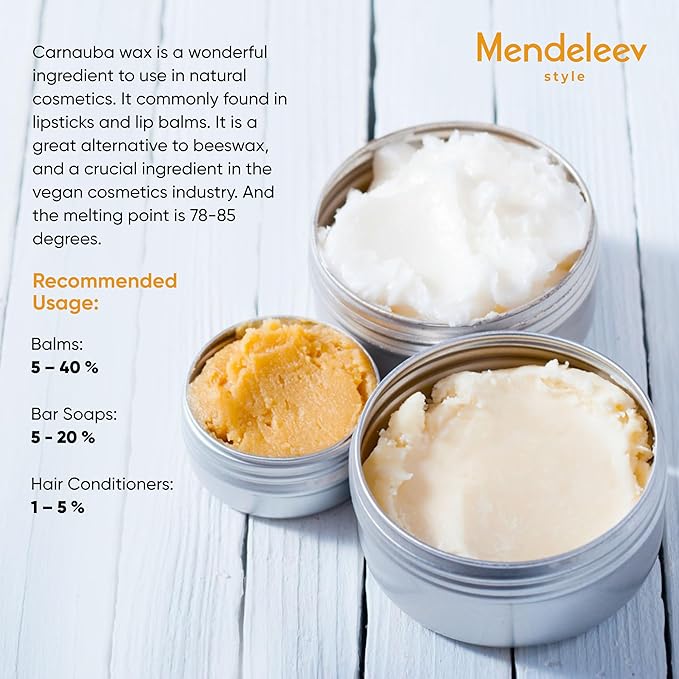 8 Oz Carnauba Wax Flakes for Wood Polishing, Candle Making
