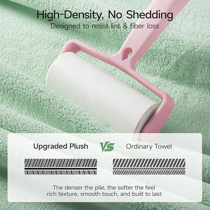 REDKISS Ultra Soft Bath Towel Set of 6 - Oversized Bath Sheets (70 x35 in), 670GSM Highly Absorbent, Quick Dry Green Towel Sets for Bathroom, Spa, Hotel, Gym