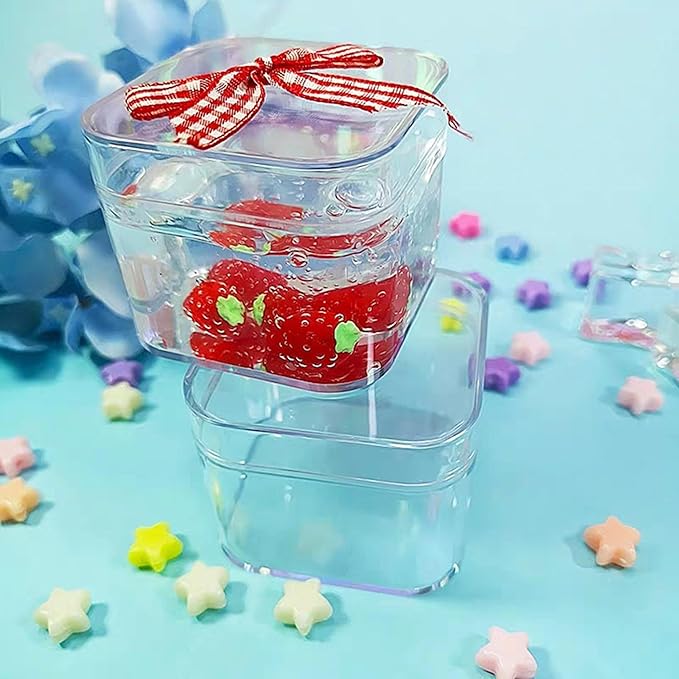 KissYou Small Acrylic Box Clear Display Box with Lid Candy Storage Organize Container Wedding Party Gift Boxes