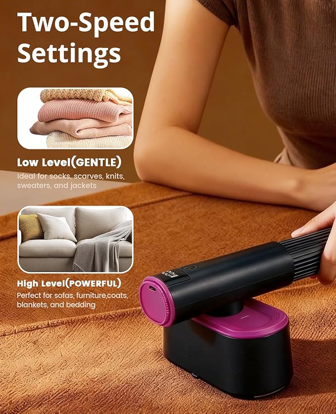 Fabric Shaver, 2-in-1 Rechargeable Lint Shaver with Dual Shaving Heads, Digital LED Display, 6-Leaf Blades, 2-Speed Sweater Shaver to Remove Pilling & Fuzz from Clothes, Furniture, Couch
