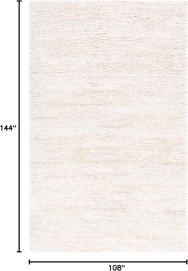 SAFAVIEH Berber Shag Collection Area Rug - 9' x 12', Ivory & Beige, 1.2-inch Thick Ideal for High Traffic Areas in Living Room, Bedroom (BER563A)