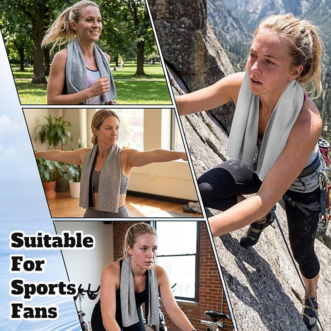 Honoson Cooling Towel Bulk - Neck & Face Cool Chilly Towels Microfiber Breathable Sport Sweat Rag for Gym, Yoga, Travel, Camping, Running, Outdoor