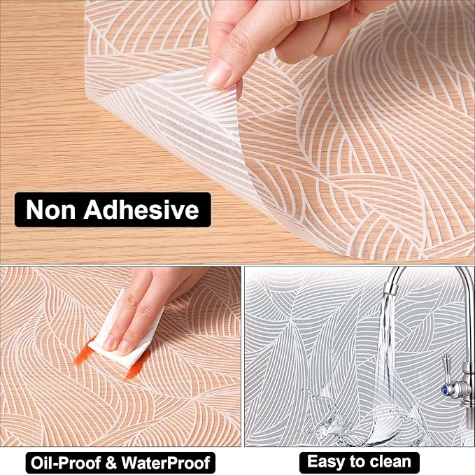 Cooyes Shelf Liner, Non-Adhesive Waterproof Drawer Liner, Durable Easy-to-Cut EVA Shelf Paper for Kitchen Cabinets, Refrigerator, Cupboard, and Dresser （11.8" W x 118" L）