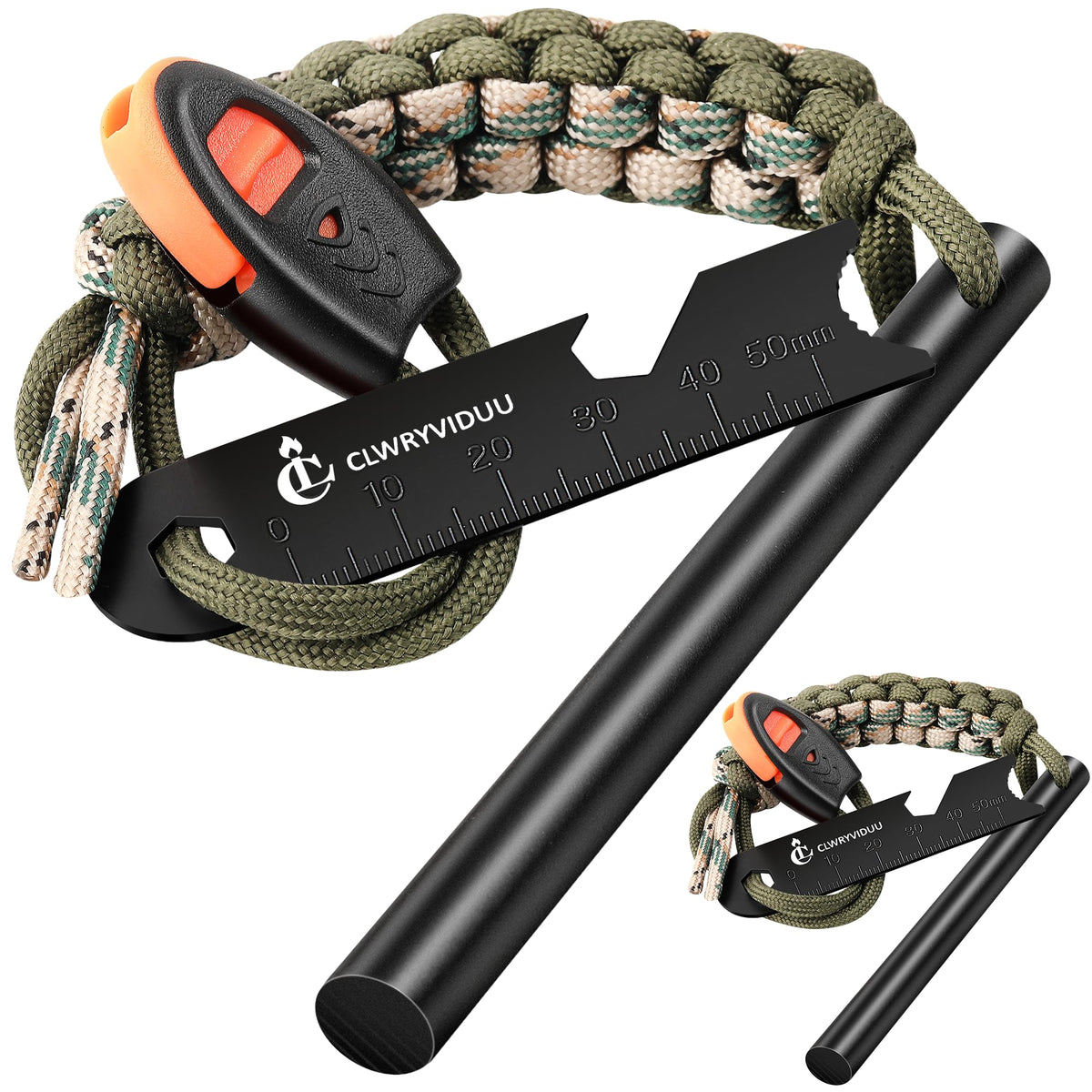 Survival Fire Starter, 4 Inch Ferro Rod, Flint Fire Starters - Image 1