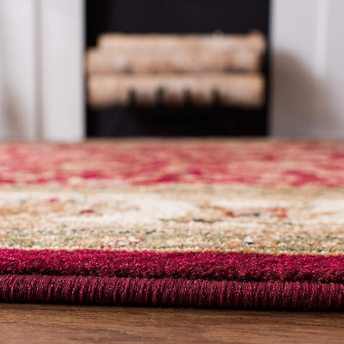 SAFAVIEH Lyndhurst Collection Accent Rug - 3'3" x 5'3", Red & Ivory, Traditional Oriental Design, Non-Shedding & Easy Care, Ideal for High Traffic Areas in Entryway, Living Room, Bedroom (LNH312A)
