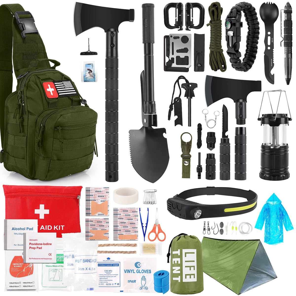 Survival Kit, 268 Pcs Emergency Survival Gear | Travel Essentials - Image 1