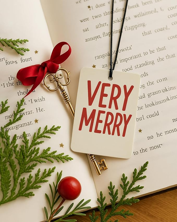 Christmas Berry Car Air Freshener 4 Pcs, Preppy Red and Green Christmas Xmas Tree Hohoho Hanging Air Freshener for Cars Closet Drawer Books, Cute Girly Car Accessories Mirror Decor for Women