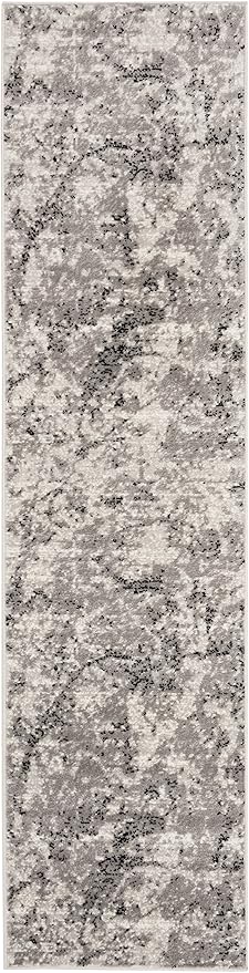 SAFAVIEH Skyler Collection 2' x 8' Grey/Ivory SKY186K Modern Abstract Non-Shedding Living Room Entryway Foyer Hallway Bedroom Runner Rug