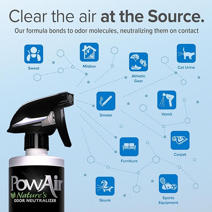 PowAir Tropical Breeze Odor Neutralizer Penetrator Spray, 16oz