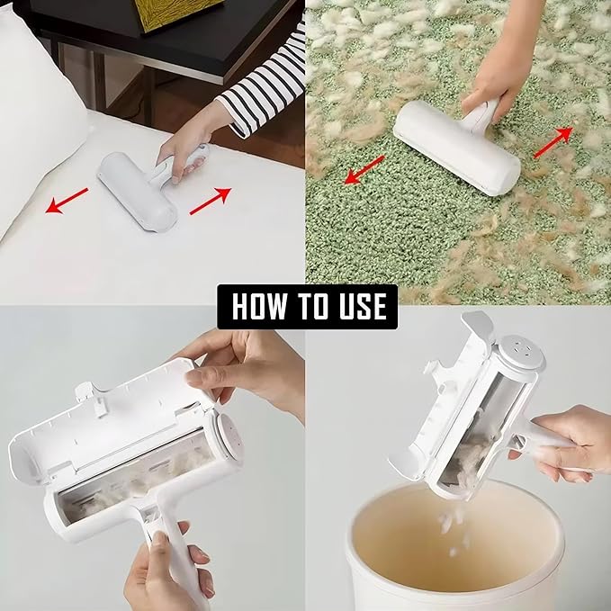 Reusable Pet Hair Remover Roller – Dog & Cat Fur Lint Cleaner for Sofa, Carpet, Bed & Car Seats – No Adhesive Required