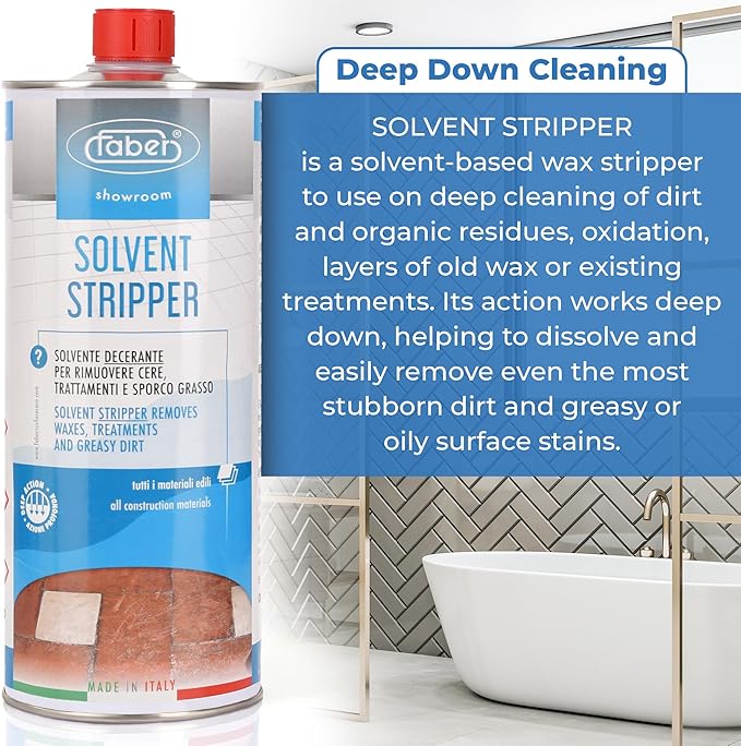 FABER Floor Stripper For Tile & Stone Quick Instant Removal Of Stubborn Dirt & Grease Stains On Tiles, Surfaces & floors. Best Solvent Based Wax Remover & Deep Cleaner For Home & Commercial Use