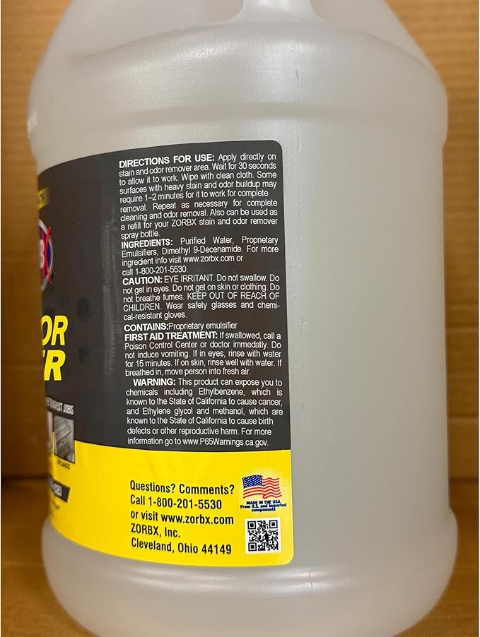 ZORBX Extra Strength Cleaner Spray 128 FL Oz Refill – Scrub Free Formula - Bleach Free Formula for Shower, Bathroom, Ceiling, Carpet, Cars, Walls & Wood