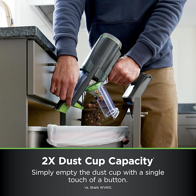 Shark PowerBoost Cordless 2-in-1 Car/Home Handheld PowerVac, Powerful Suction, 40 Minute Runtime, Portable, 3 Cleaning Modes, LED Screen, Furfins Tool, Duster Crevice Tool, Charcoal, BH102