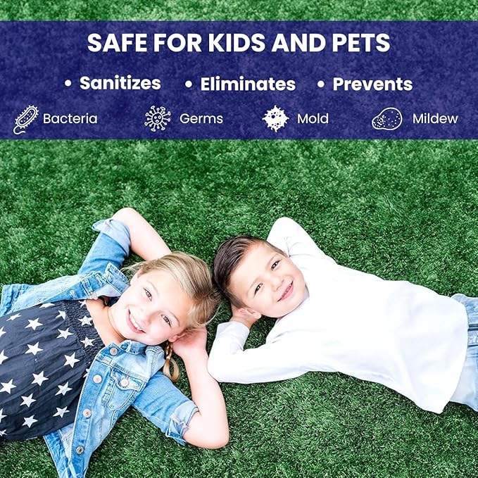 BioTurf BioS+ Odor Eliminator Concentrate - Artificial Turf Cleaner for Dog Urine & Feces - Outdoor Yard Deodorizer Enzyme Odor Eliminator for Fake Grass, Patios, Kennels & Gravel 32 oz Bottle 2-Pack