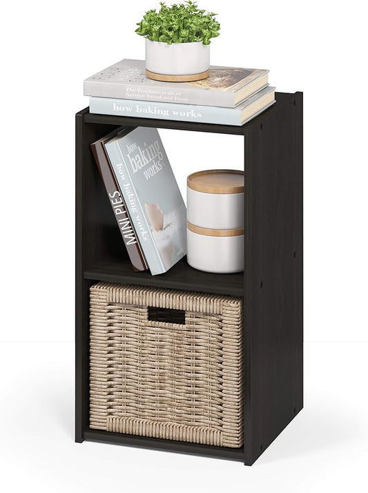 Furinno Pelli Cubic Storage Cabinet, 2x1, Espresso