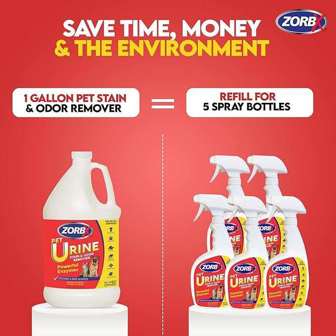 ZORBX Pet Urine Stain & Odor Remover 24oz - Enzyme Odor Destroyer for Carpets & Floors