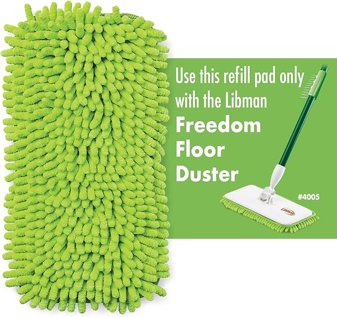 Libman 1486 Freedom Floor Duster Refill Dry Dust Mop Replacement Heads for The Libman Freedom Floor Duster – 3 Pack, Green