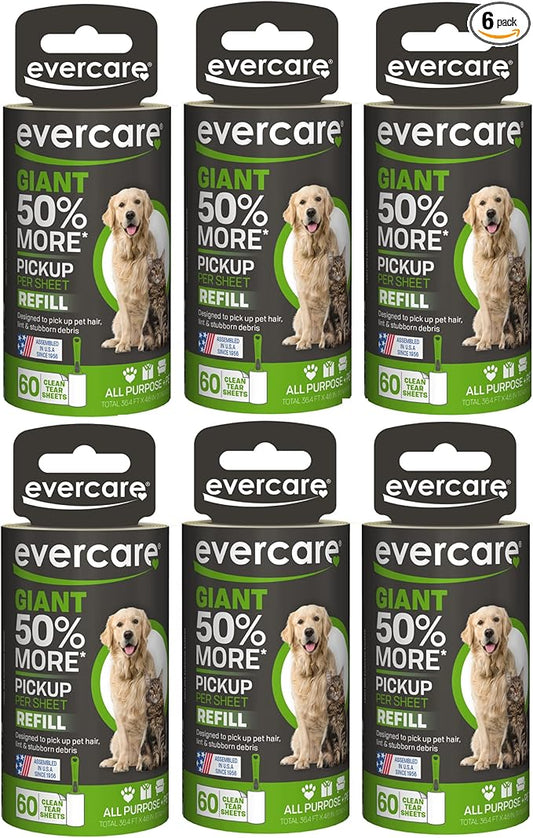 Evercare Giant PET Hair Roller REFILL - 6 Pack