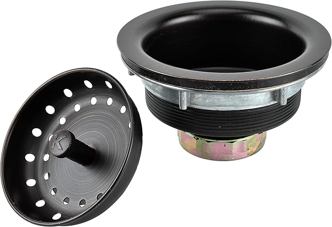 Keeney K5435VB Stainless Steel Kitchen Sink Strainer with Fixed Post Basket, Venetian Bronze