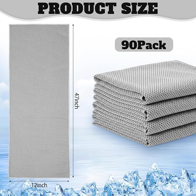 Honoson Cooling Towel Bulk - Neck & Face Cool Chilly Towels Microfiber Breathable Sport Sweat Rag for Gym, Yoga, Travel, Camping, Running, Outdoor