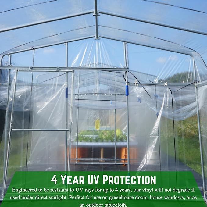 Farm Plastic Supply - Clear Vinyl Sheeting - 80 Mil - Vinyl Plastic Sheeting, Clear Vinyl Roll, Clear Vinyl Sheet for Storm Windows, Clear Vinyl, Covering, Tablecloth Protector (6.5' x 25')