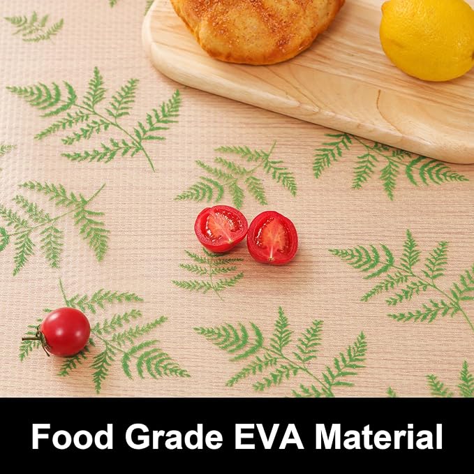 Cooyes Shelf Liner Drawer Liners, Shelf Liners for Kitchen Cabinets, Non Adhesive Cabinet Liner, EVA Waterproof Non-Slip Refrigerator Liners for Kitchen, Drawer（17.5" W x 360" L）