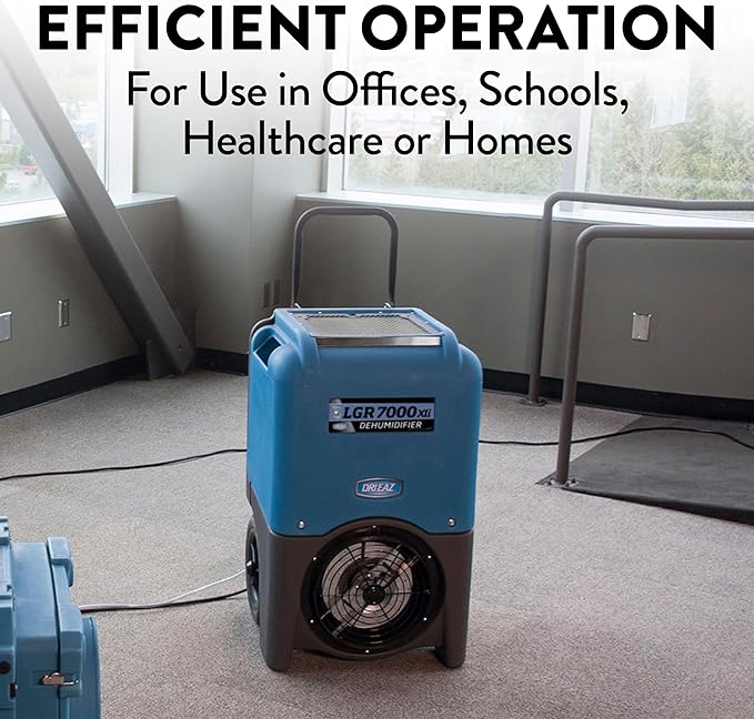 Dri-Eaz LGR 7000XLi Commercial Dehumidifier with Pump F412, 29 Gal, Sleep Mode, Industrial Dehumidifier, Blue