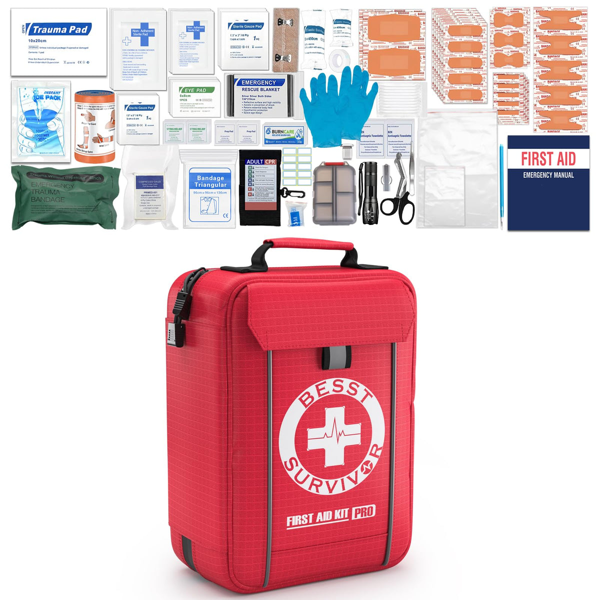 Comprehensive First Aid Kit -Labeled Compartments | Travel Essentials - Image 1