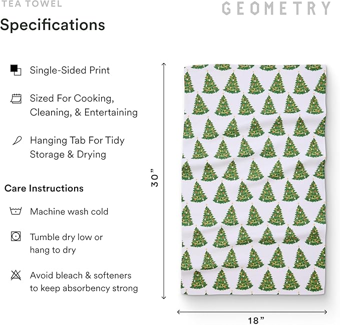 GEOMETRY Christmas Kitchen Towels - Quick Dry Microfiber Cloth Dish Towels for Kitchen Drying - Premium Quick Dry Towel - Decked Out