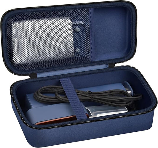 GWCASE Travel Steamer and Iron Carrying Case, Fits for DRFLASH/for Nesugar and Most Portable 2-in-1 Models Up to 10.25"x5"x4", Mesh Pocket for Accessories, Home & Travel Use (Blue-Case Only)