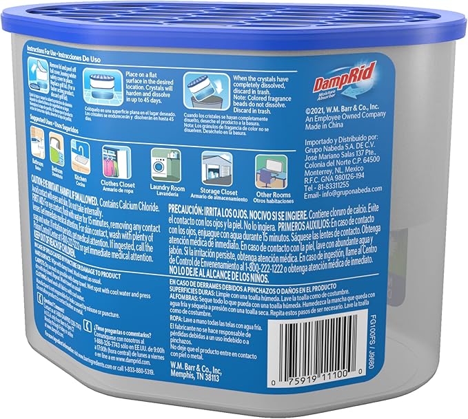 DampRid Fresh Scent Disposable Moisture Absorber, 10.5 oz., 3 Pack – Attracts & Traps Excess Moisture, Eliminates Musty Odors, Creates Fresher, Cleaner Air, White